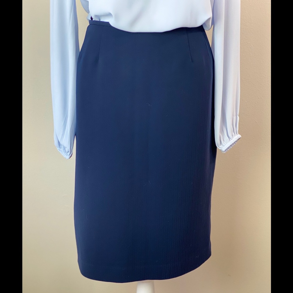 (0201) Kasper Navy pencil skirt